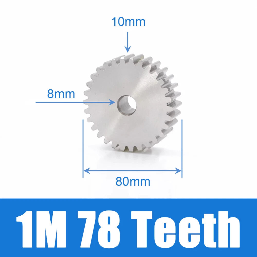 1/1.5/2 Mod 12~120 Teeth, Flat Gear Cylindrical Gear, Spur Gears Stainless Steel