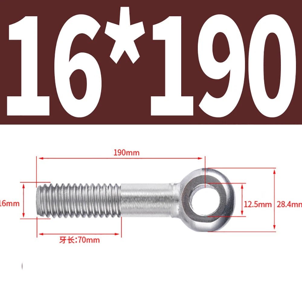 M5 - M24 A2 304 Stainless Steel Partially Threaded Forged Eye Bolts with Rings for Wire Rope & Hanging - HomeDIYer