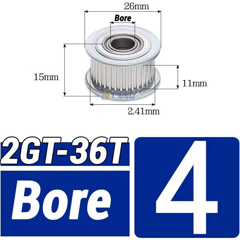 GT2 Timing Belt Pulley 16-100 Teeth 6-10mm Teeth Width Bore 3mm-25mm For 3D