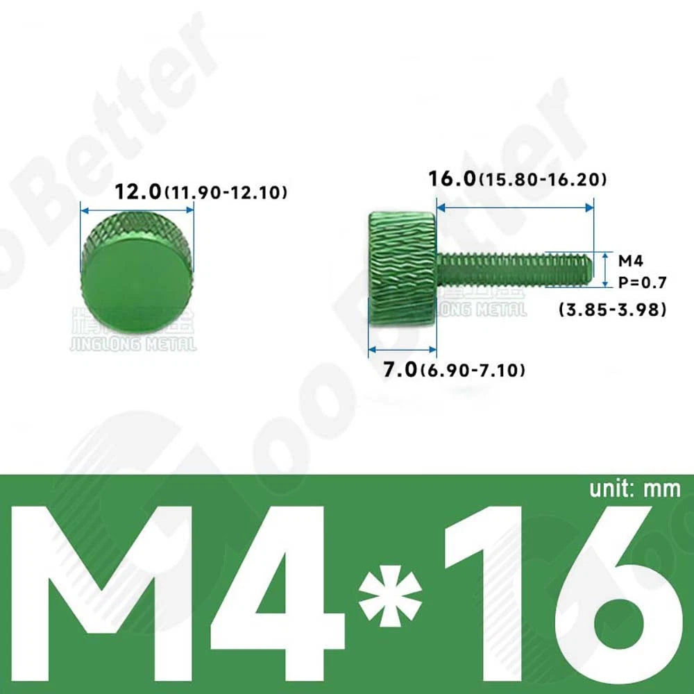M3 M4 Knurled Thumb Screws – Aluminum Alloy Flat Head Hand Knob Bolts