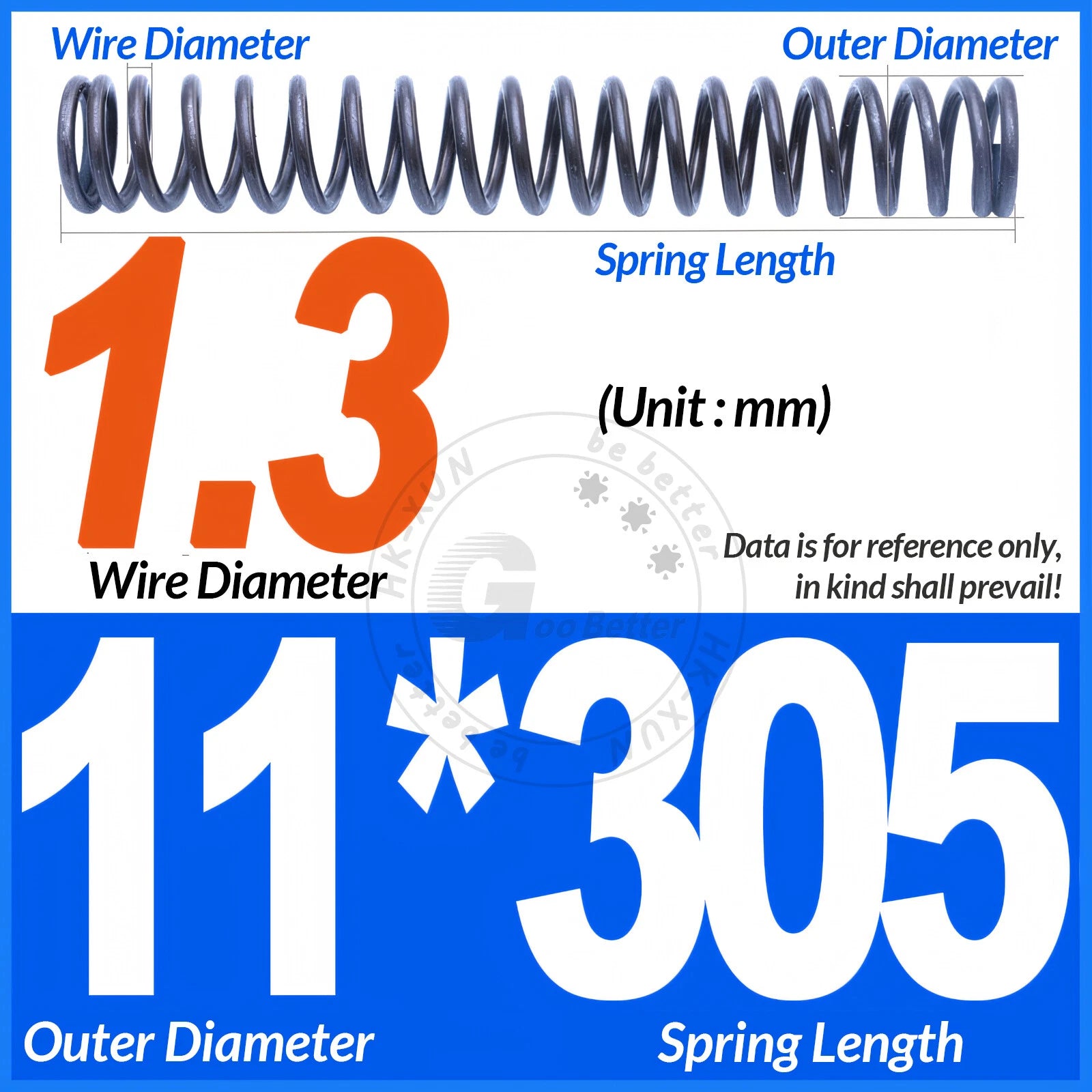 Length 305mm Compression Spring Pressure Springs OD 3-60mm Wire Dia 0.3mm-6.0mm