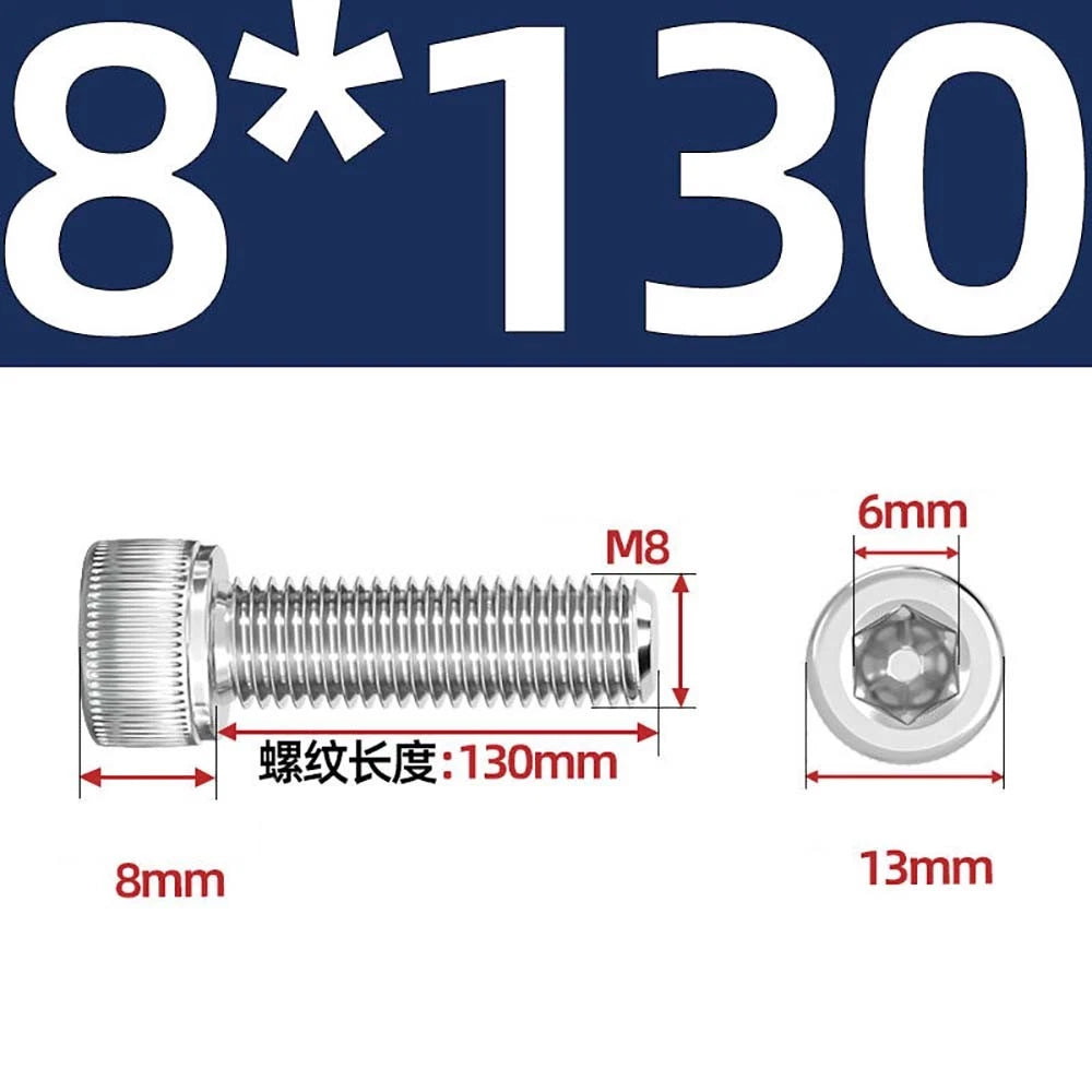 Socket Head Cap Screws – A2 Stainless Steel, M6 to M24, Hex Drive (DIN 912)