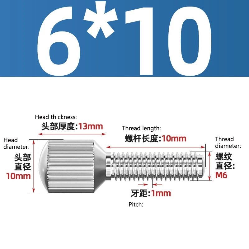 A2 Stainless Steel Knurled Thumb Screws – Small Head, Hand Tighten Fasteners (M2 to M8) - HomeDIYer