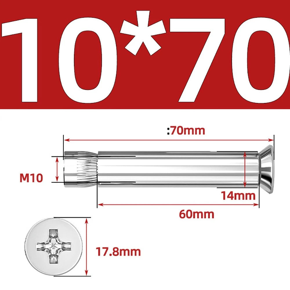 Sleeve Anchor Countersunk Phillips Expansion Bolts M6–M12 | 304/201 SS & Zinc
