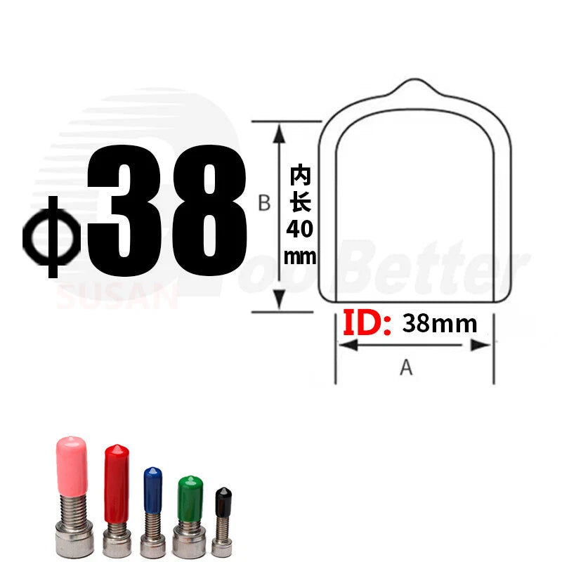 PVC End Caps for Screws, Bolts, Rods & Tubes – Thread Cover Protector, Cable Insulation Caps (1.3mm – 90mm, Black, 15-50mm Lengths)