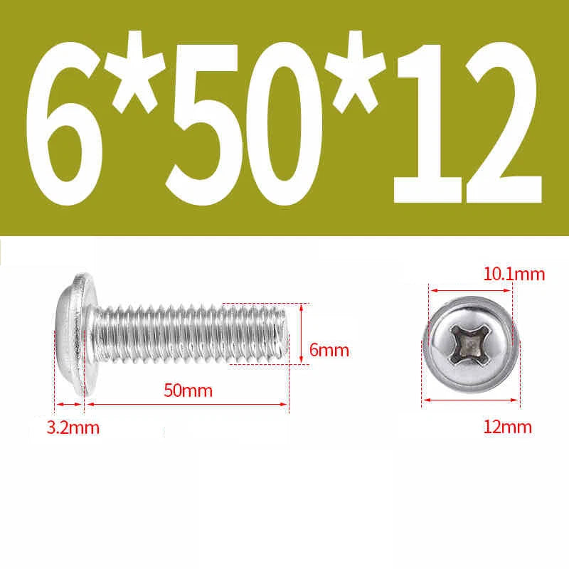 Phillips Flanged Pan Head Machine Screws – 304 / 316 Stainless Steel, Built‑in Washer (3–60mm Lengths)