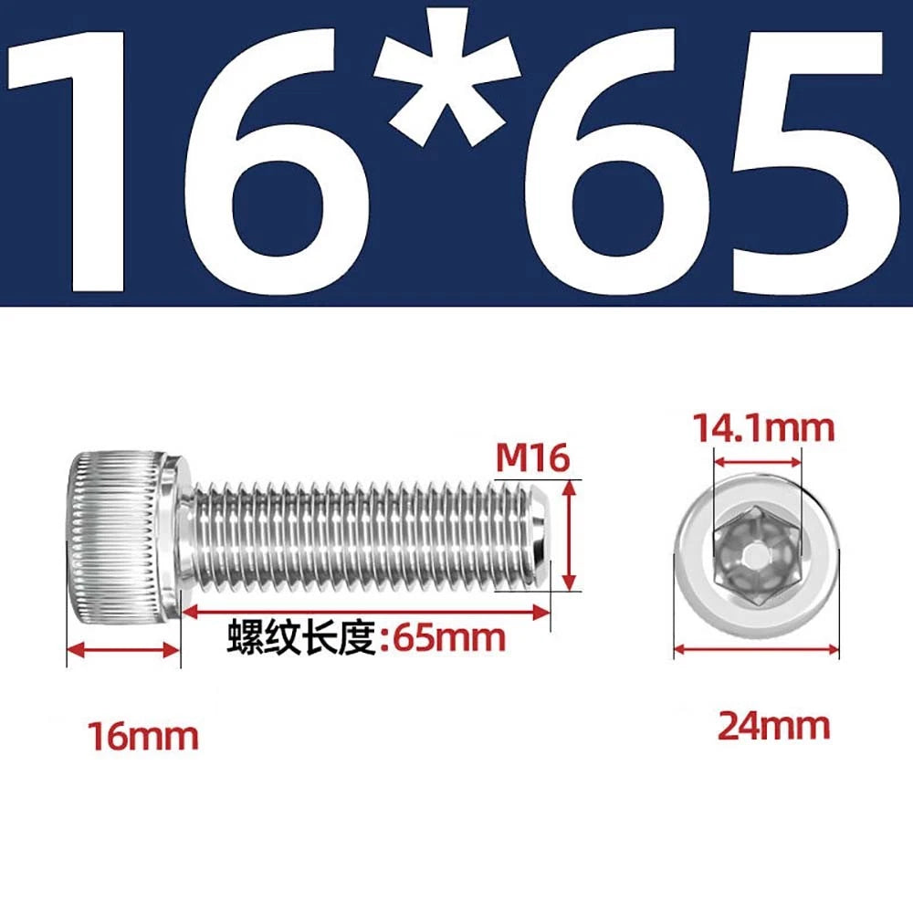 Socket Head Cap Screws – A2 Stainless Steel, M6 to M24, Hex Drive (DIN 912)