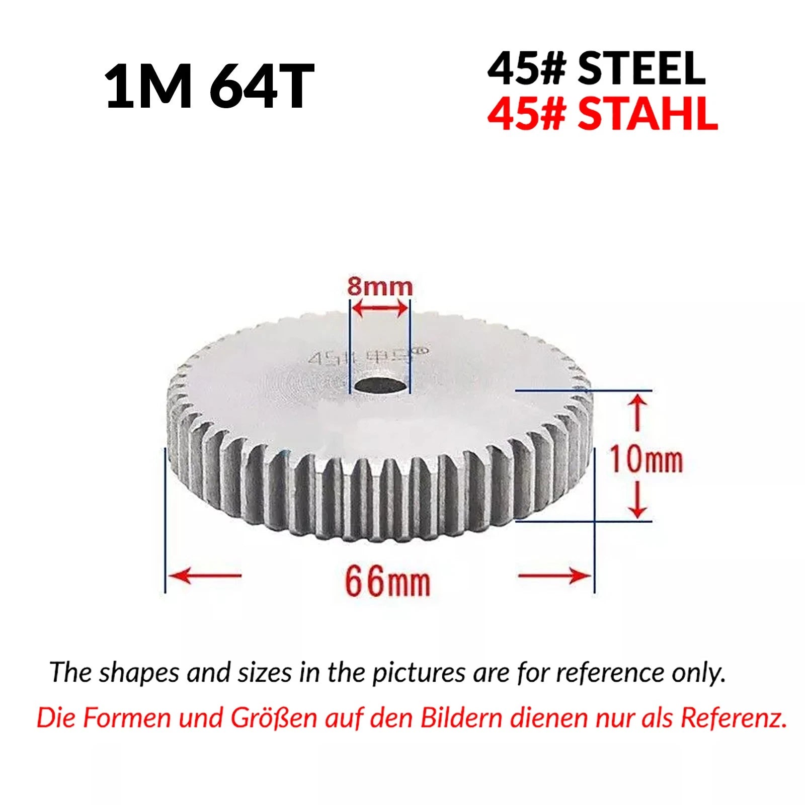 1/1.5/2 Mod 12T-150T Spur Gear 45# Steel Pinion Gear Thickn10-20mm Transmission