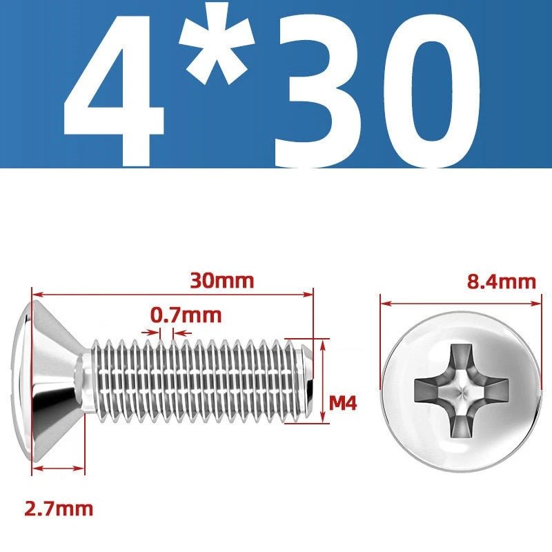 Phillips Oval Head Machine Screws Stainless Steel — M1.6 to M10, All Sizes - HomeDIYer