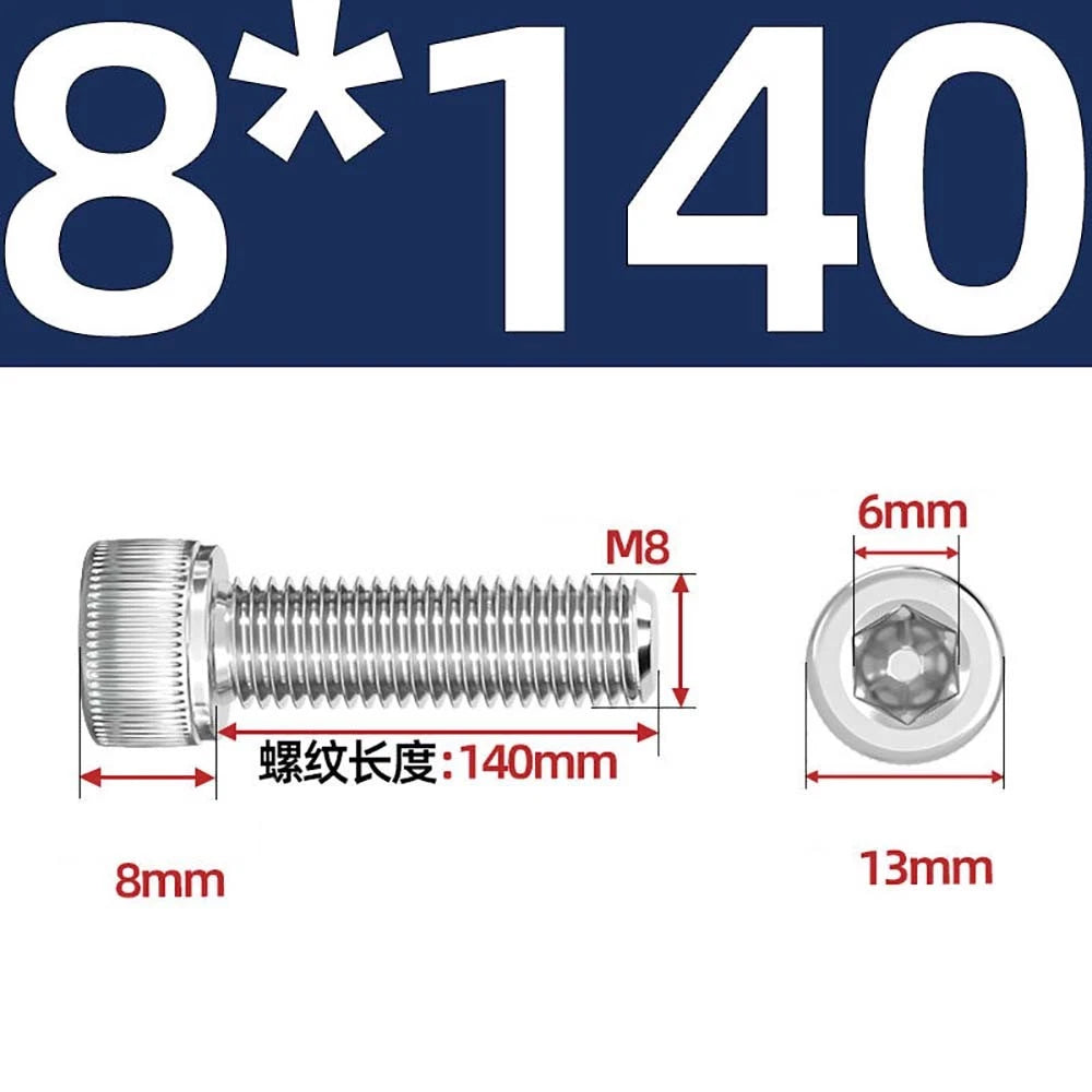 Socket Head Cap Screws – A2 Stainless Steel, M6 to M24, Hex Drive (DIN 912)