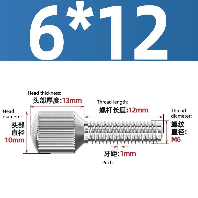A2 Stainless Steel Knurled Thumb Screws – Small Head, Hand Tighten Fasteners (M2 to M8) - HomeDIYer