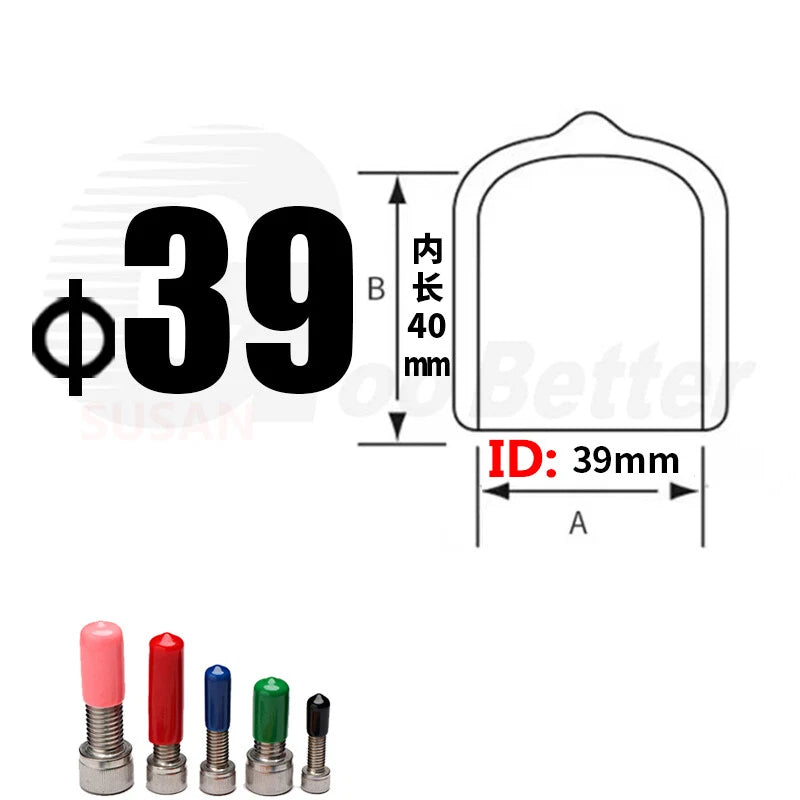 PVC End Caps for Screws, Bolts, Rods & Tubes – Thread Cover Protector, Cable Insulation Caps (1.3mm – 90mm, Black, 15-50mm Lengths)