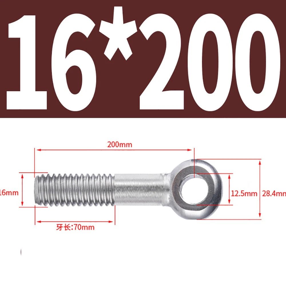M5 - M24 A2 304 Stainless Steel Partially Threaded Forged Eye Bolts with Rings for Wire Rope & Hanging - HomeDIYer