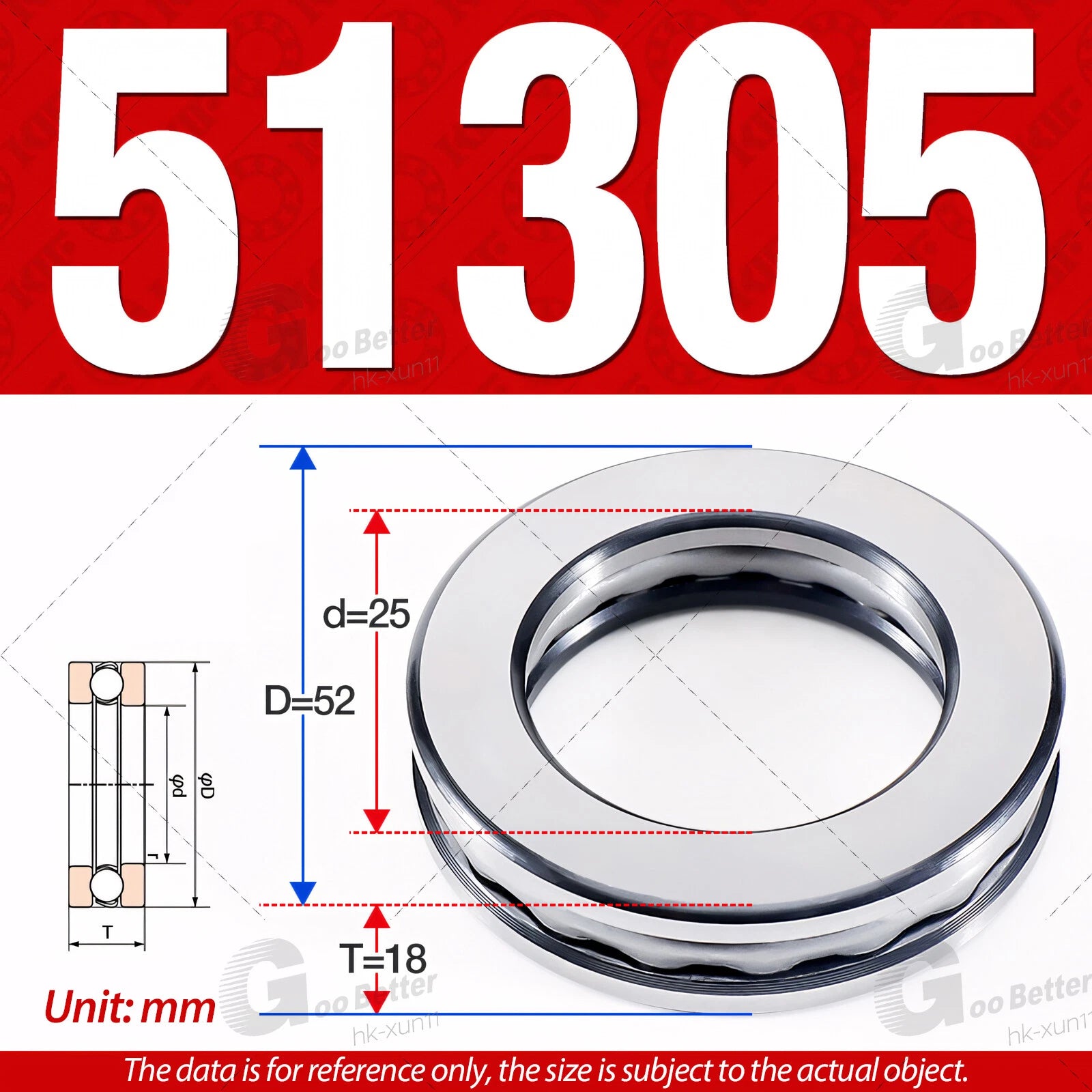 Plane Axial Ball Bearing Thrust Bearings F2-6M - F13-22M- 51100 - 51413 Series