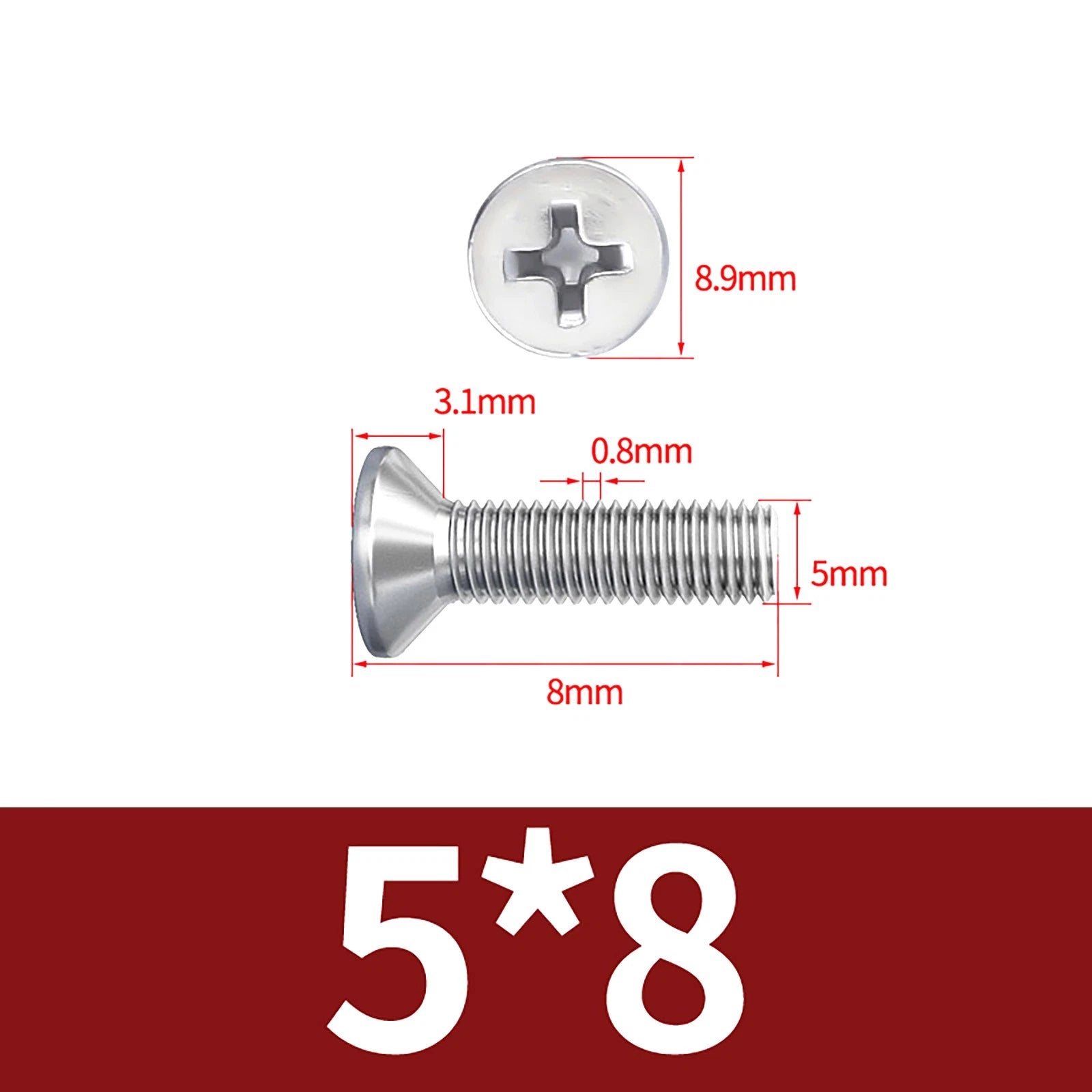 M3–M10 Phillips Countersunk Machine Screws – A2 Stainless Steel, Flat Head, Fully Threaded (3–100mm Overall Length)