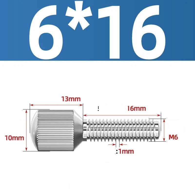 Knurled Thumb Screws – 304 Stainless Steel Small Head Thumbscrew Bolts M2–M8
