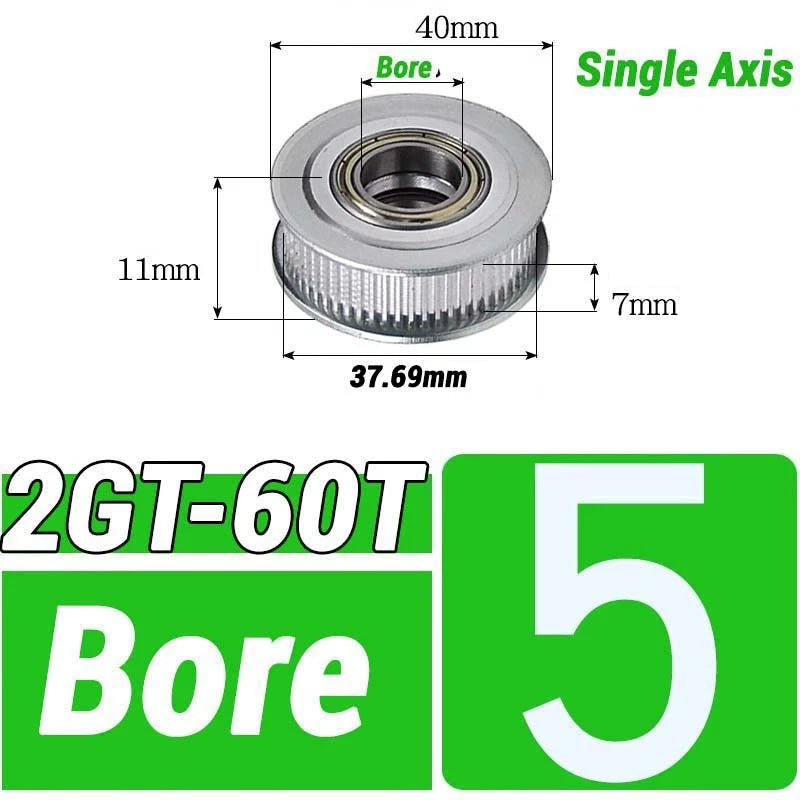 GT2 Timing Belt Pulley 16-100 Teeth 6-10mm Teeth Width Bore 3mm-25mm For 3D