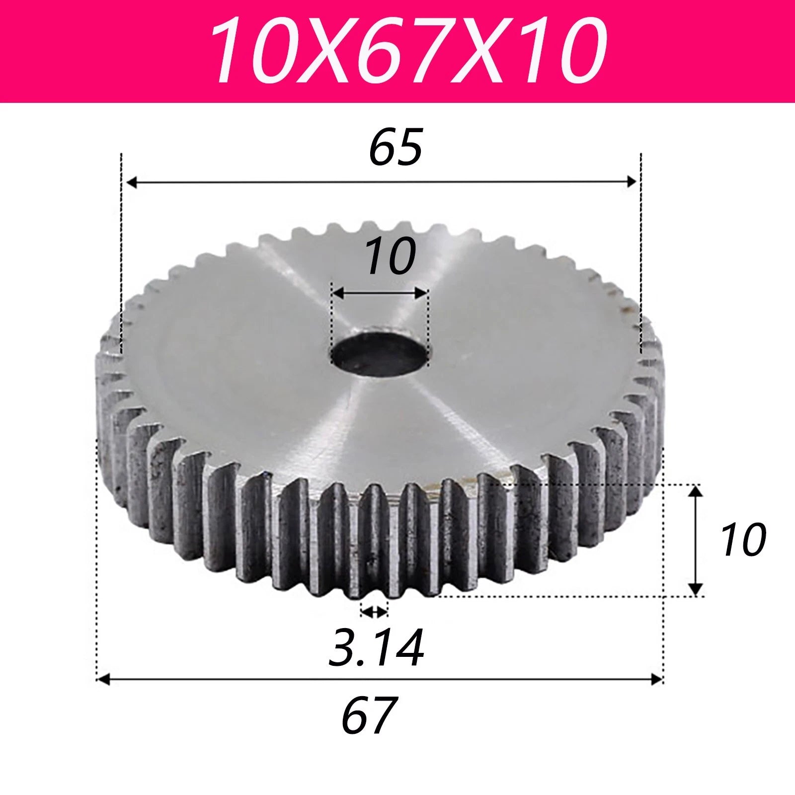 1 Modul 45# Steel Spur Gears Pinion Gear Thick 10mm 8-200 Teeth Dia 18~153mm