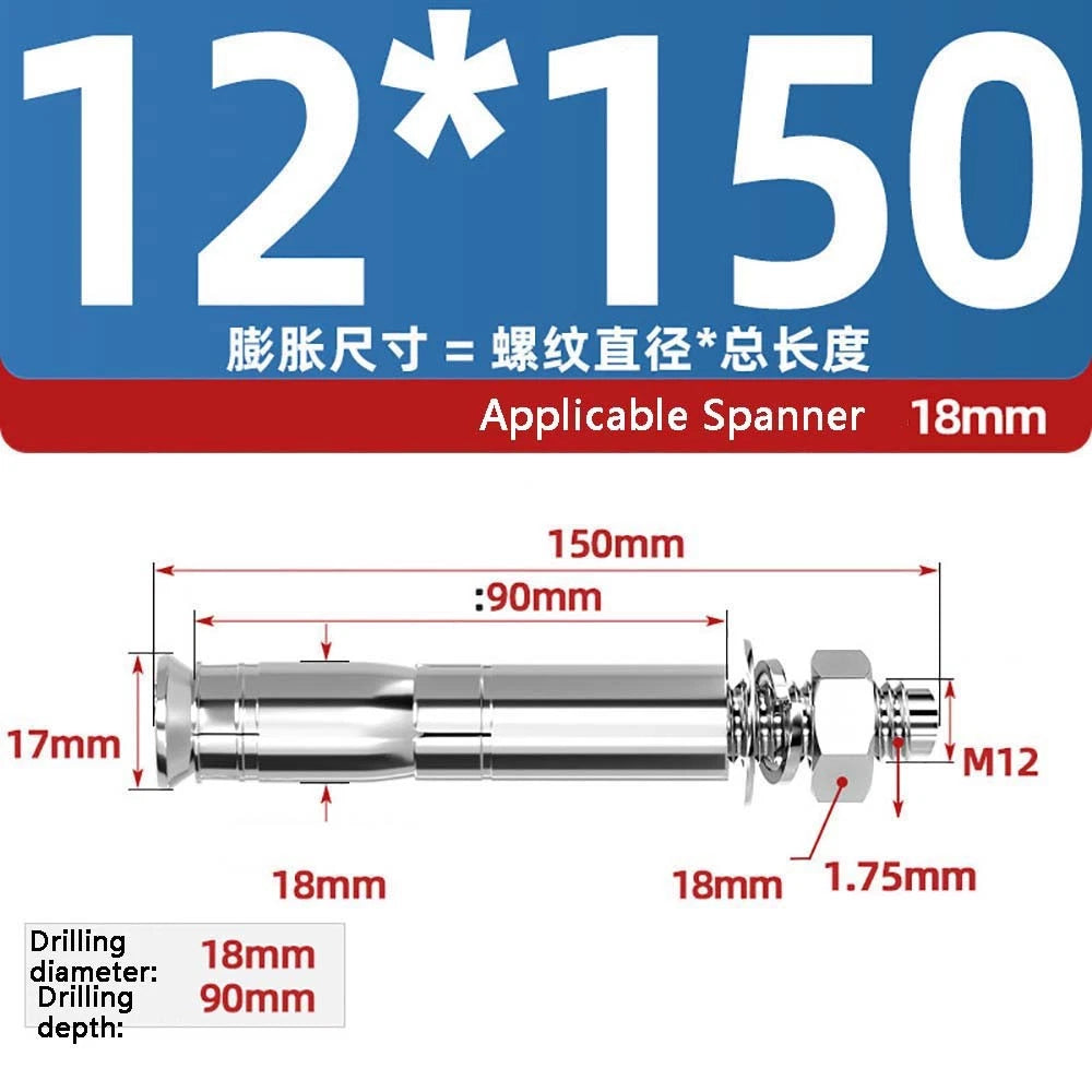 Stainless Steel Expansion Anchor Bolts — M8 to M20, 201 & 304, A/B Type