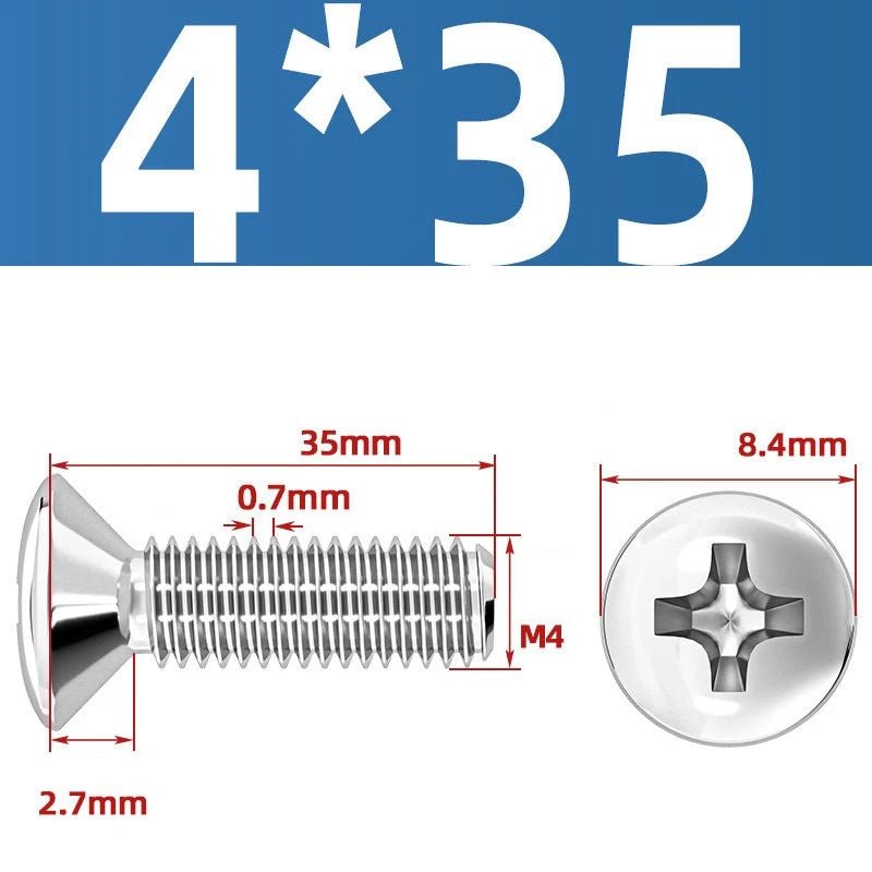 Phillips Oval Head Machine Screws Stainless Steel — M1.6 to M10, All Sizes - HomeDIYer