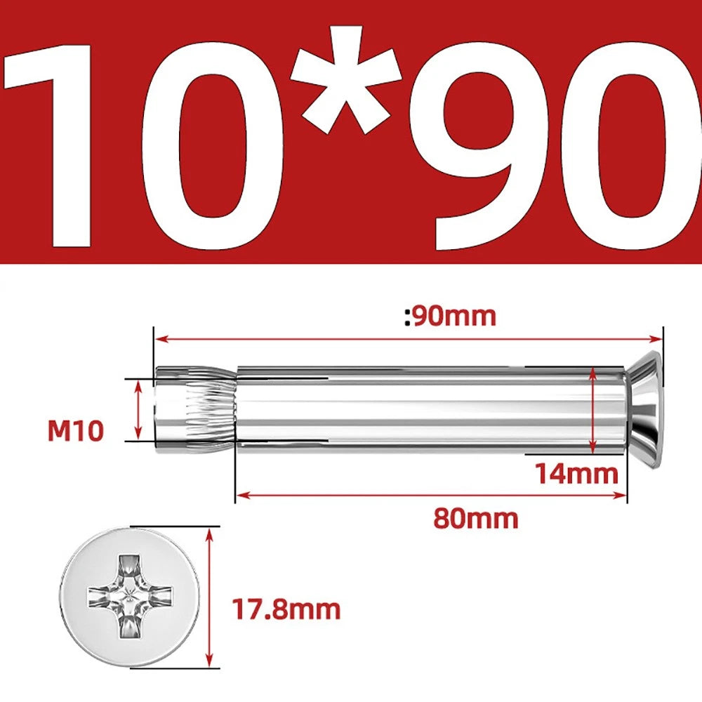 Sleeve Anchor Countersunk Phillips Expansion Bolts M6–M12 | 304/201 SS & Zinc