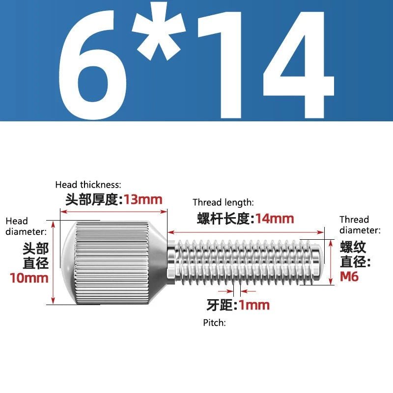 A2 Stainless Steel Knurled Thumb Screws – Small Head, Hand Tighten Fasteners (M2 to M8) - HomeDIYer