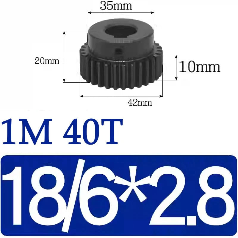 Spur Gears 1 Mod Transmission Gear With Step 45# Steel Pinion Motor Gear 30T~44T