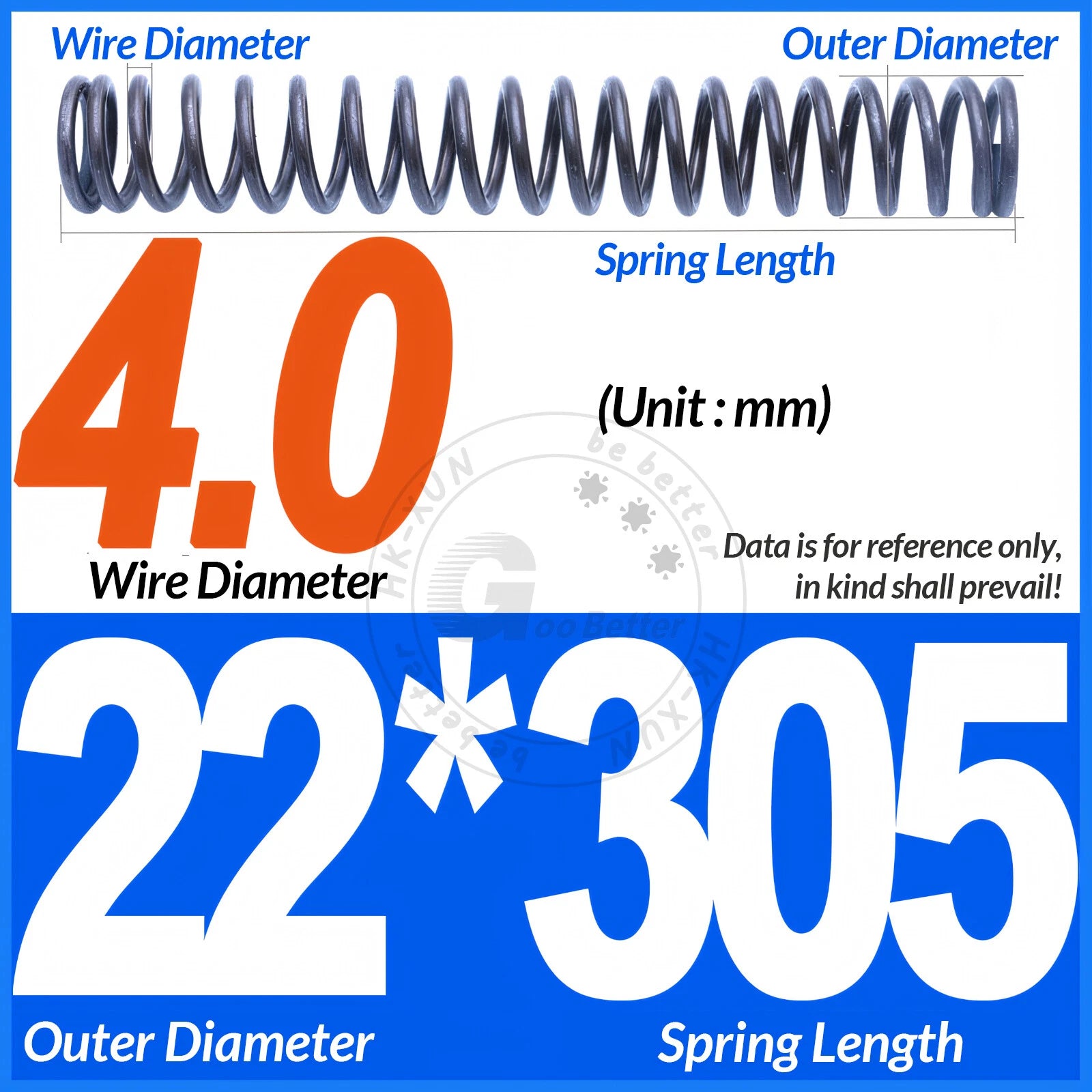 Length 305mm Compression Spring Pressure Springs OD 3-60mm Wire Dia 0.3mm-6.0mm
