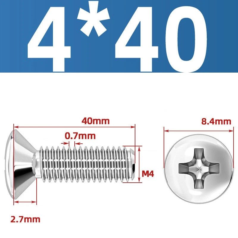 Phillips Oval Head Machine Screws Stainless Steel — M1.6 to M10, All Sizes - HomeDIYer