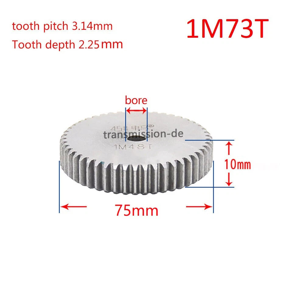 1 Mod 45# Steel Spur Gears Pinion Gear Thickness 10mm 12-160 Teeth For 3D CNC