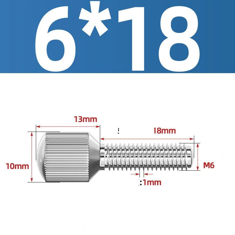 Knurled Thumb Screws – 304 Stainless Steel Small Head Thumbscrew Bolts M2–M8