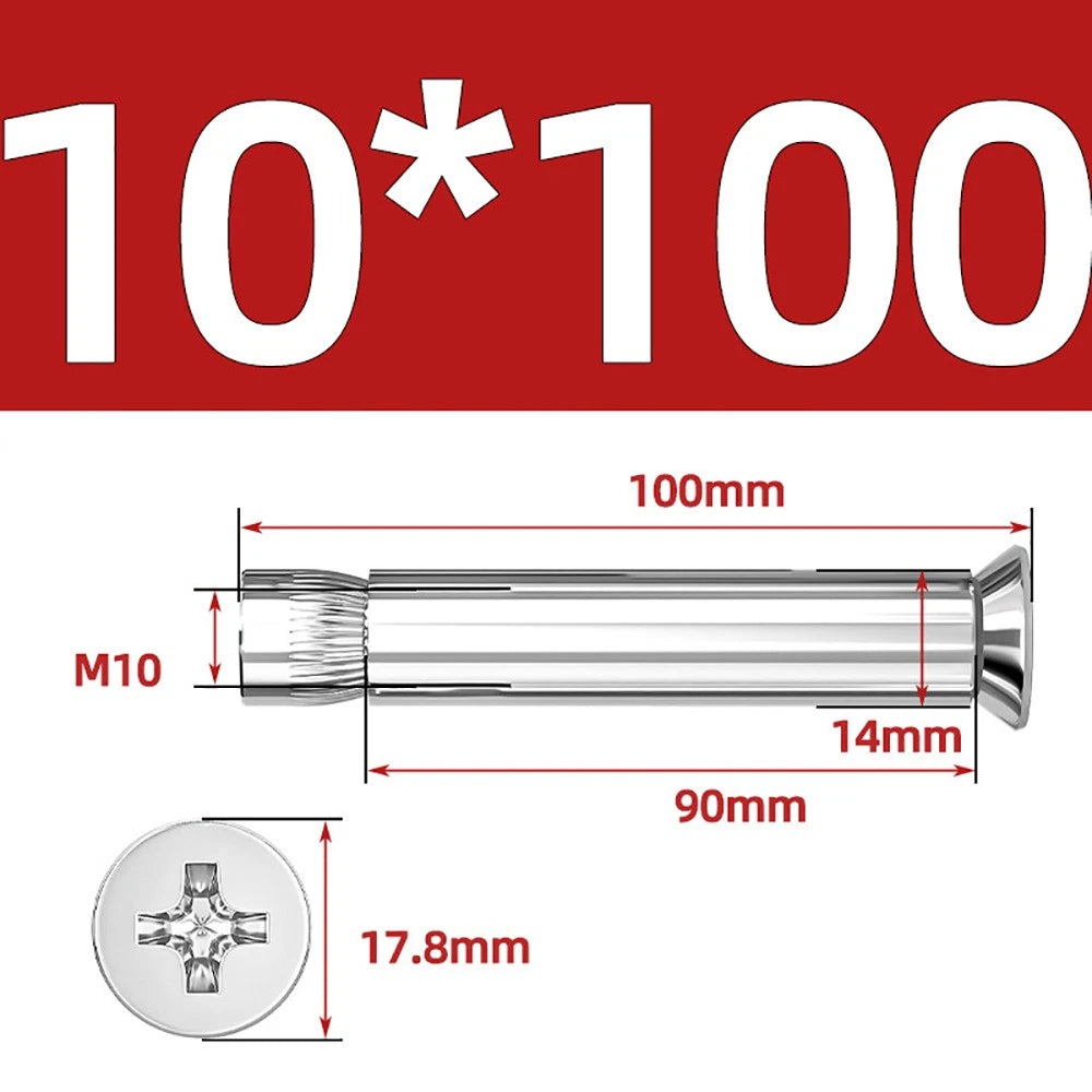 Sleeve Anchor Countersunk Phillips Expansion Bolts M6–M12 | 304/201 SS & Zinc