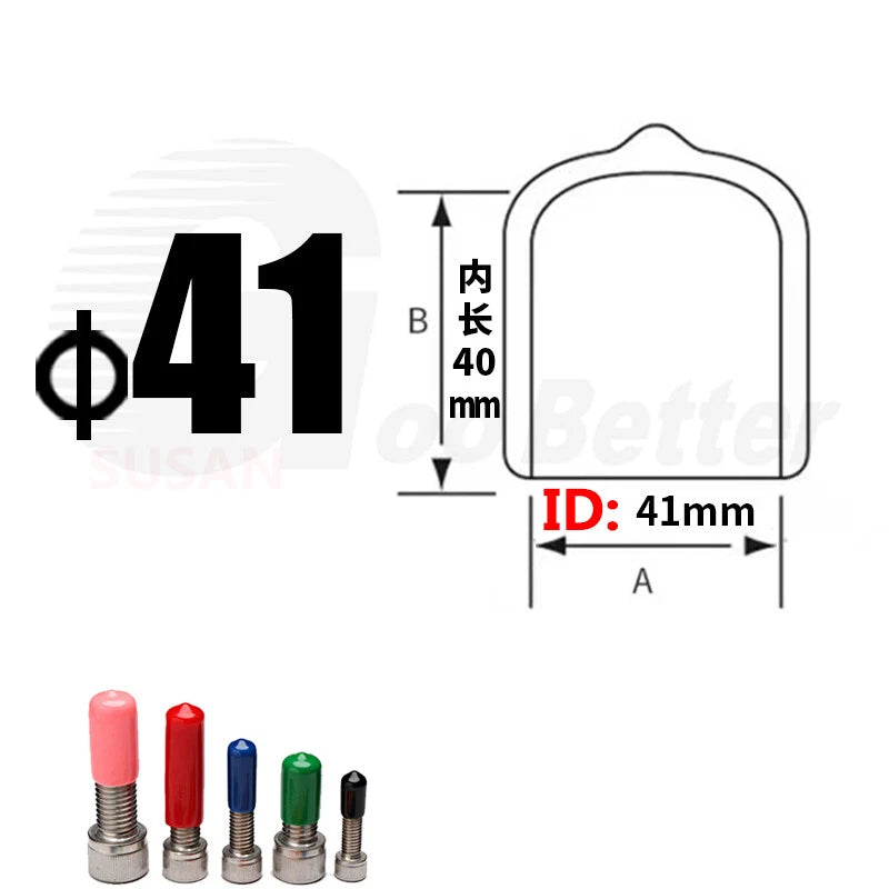 PVC End Caps for Screws, Bolts, Rods & Tubes – Thread Cover Protector, Cable Insulation Caps (1.3mm – 90mm, Black, 15-50mm Lengths)