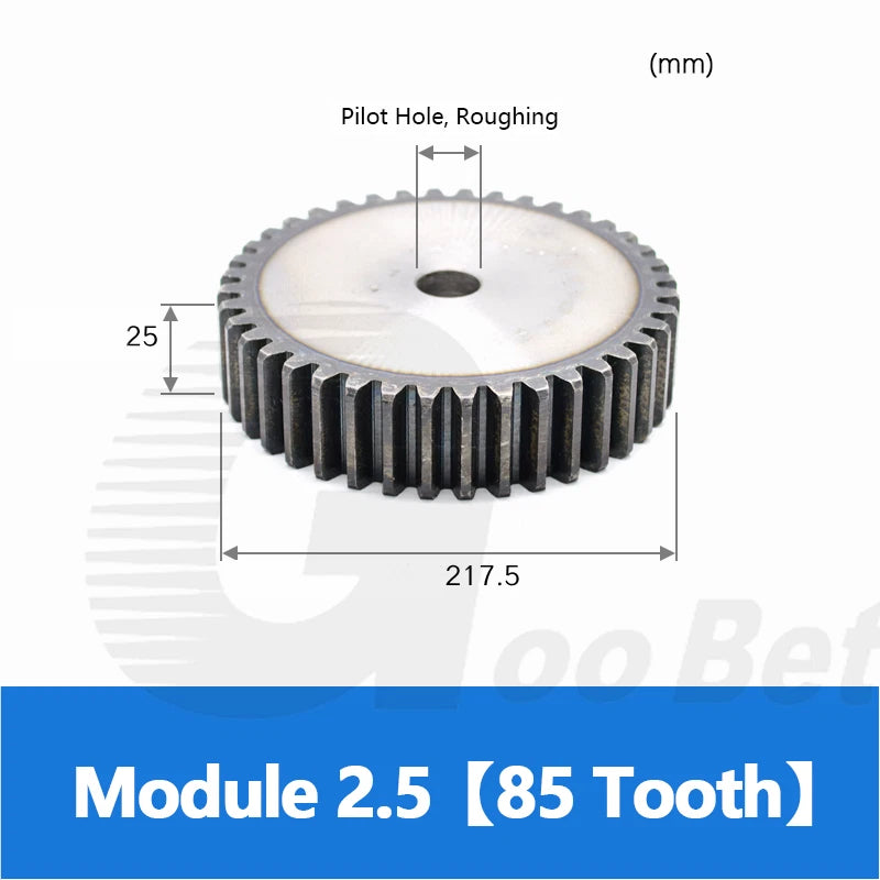 Mod 2.5 Spur Gear C45 Steel 12 to 100 Tooth Motor Pinion Cogwheel Hardened Flat