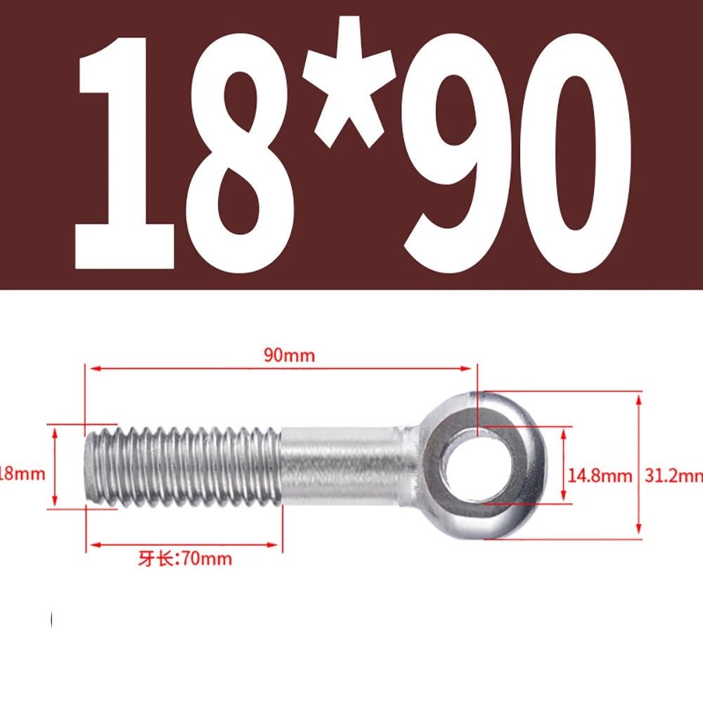 M5 - M24 A2 304 Stainless Steel Partially Threaded Forged Eye Bolts with Rings for Wire Rope & Hanging - HomeDIYer