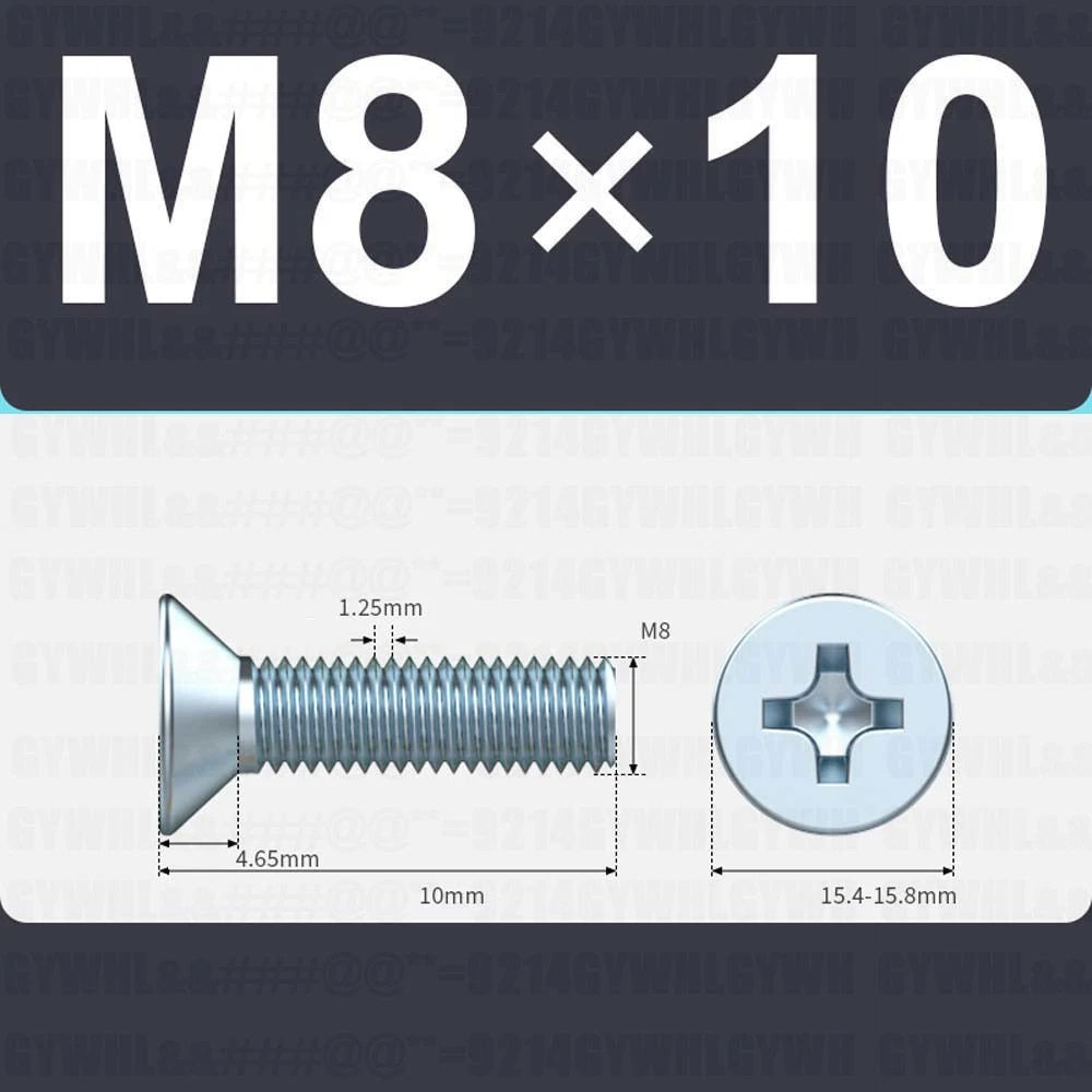 M3–M12 Zinc Plated Phillips Countersunk Machine Screws DIN 965 | Flat Head Bolts
