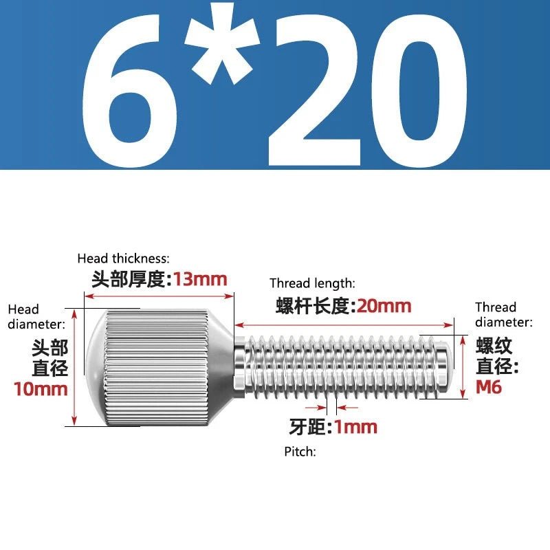 A2 Stainless Steel Knurled Thumb Screws – Small Head, Hand Tighten Fasteners (M2 to M8) - HomeDIYer
