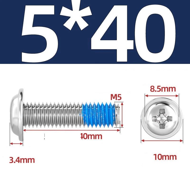 A2 Stainless Steel Phillips Flanged Button Head Machine Screws — M2 to M6, Built - In Washer Face - HomeDIYer