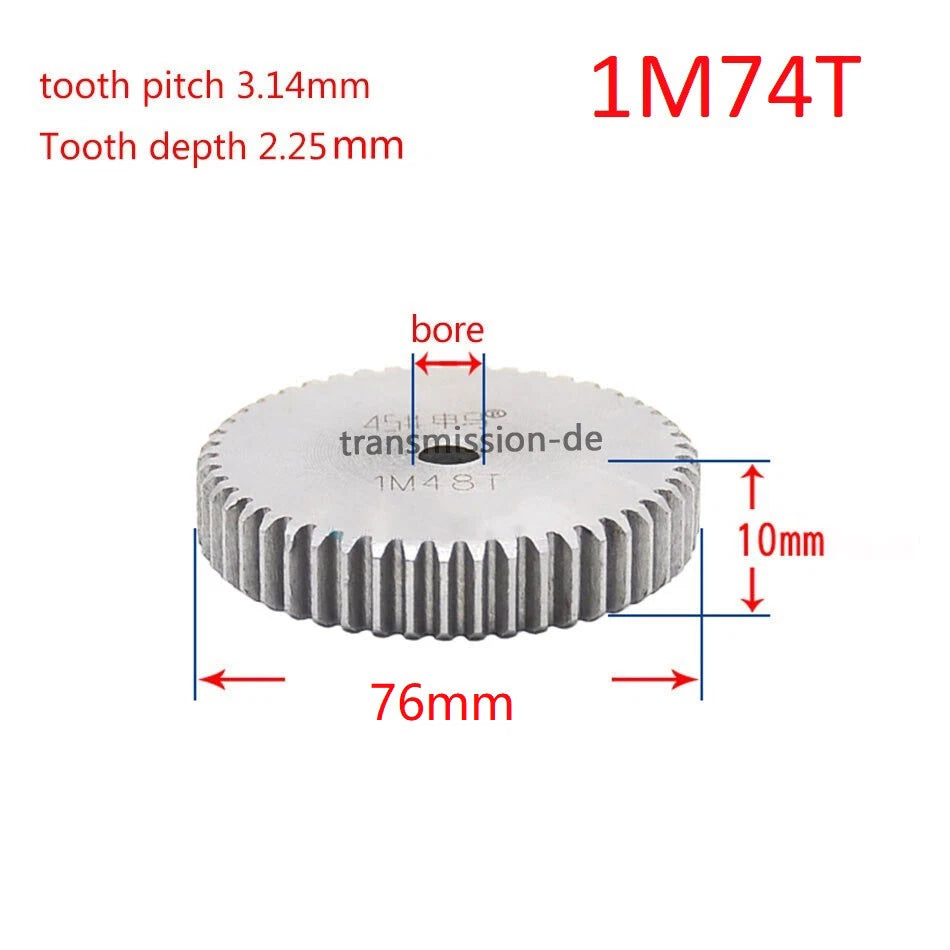 1 Mod 45# Steel Spur Gears Pinion Gear Thickness 10mm 12-160 Teeth For 3D CNC