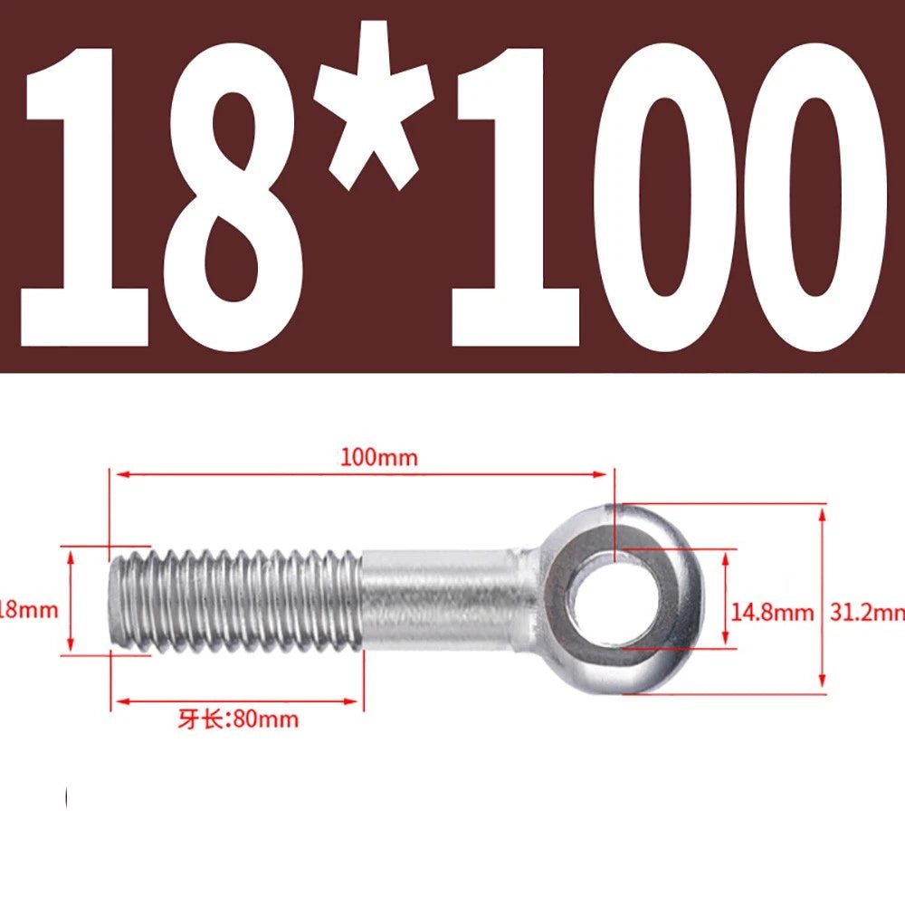 M5 - M24 A2 304 Stainless Steel Partially Threaded Forged Eye Bolts with Rings for Wire Rope & Hanging - HomeDIYer