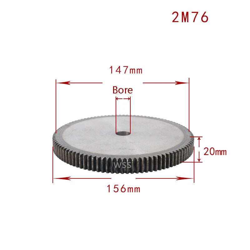 2 Mod 45# Steel Spur Gears Pinion Gear Thickness 20mm 12 - 95 Teeth For 3D CNC