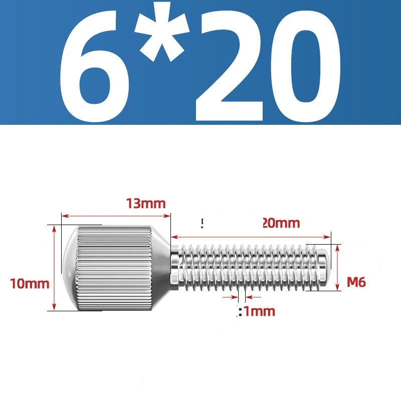 Knurled Thumb Screws – 304 Stainless Steel Small Head Thumbscrew Bolts M2–M8