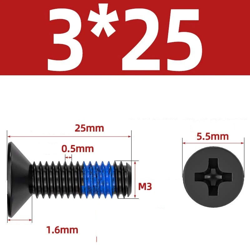M1.2–M6 Phillips Flat Head Machine Screws | Carbon Steel | Black & Nickel Plated