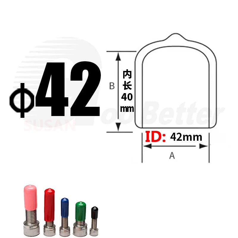 PVC End Caps for Screws, Bolts, Rods & Tubes – Thread Cover Protector, Cable Insulation Caps (1.3mm – 90mm, Black, 15-50mm Lengths)