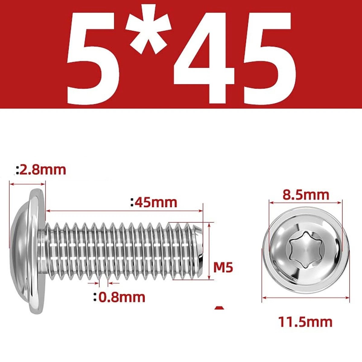 Torx Flanged Button Head Screws — 18 - 8 Stainless Steel, ISO 7380 - 2, M2 to M8 - HomeDIYer