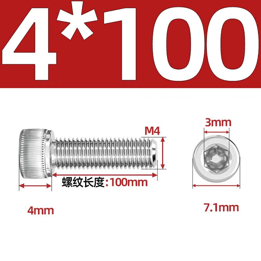 M3 M4 M5 Socket Head Cap Screws – A2 Stainless Steel, High Strength & Corrosion Resistant