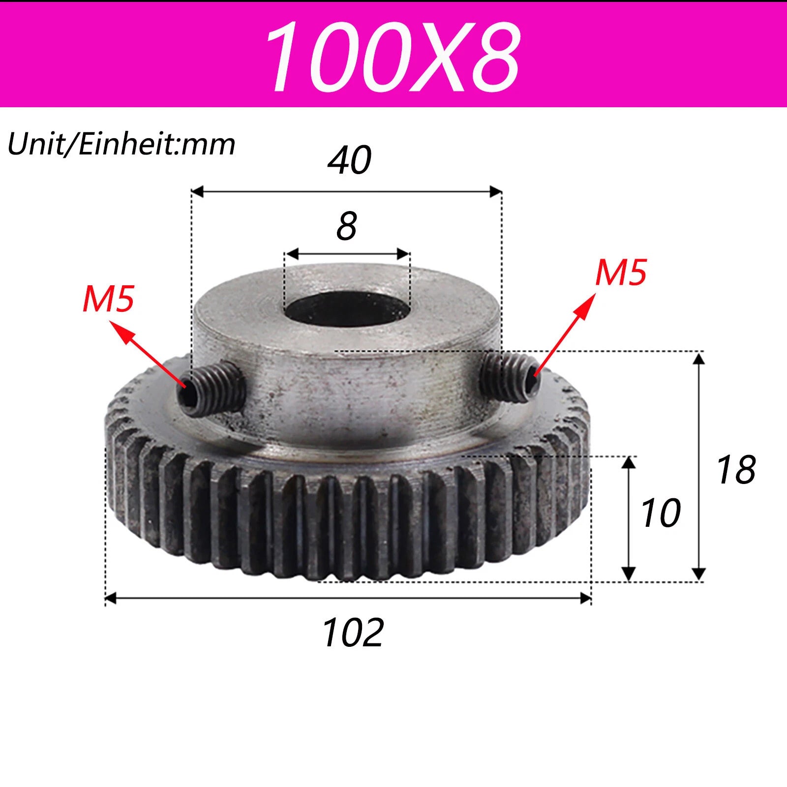 1 Mod Spur Gear Pinion C45 Steel Gear Motor Gear with Steps 30T-125T Bore 6-15mm