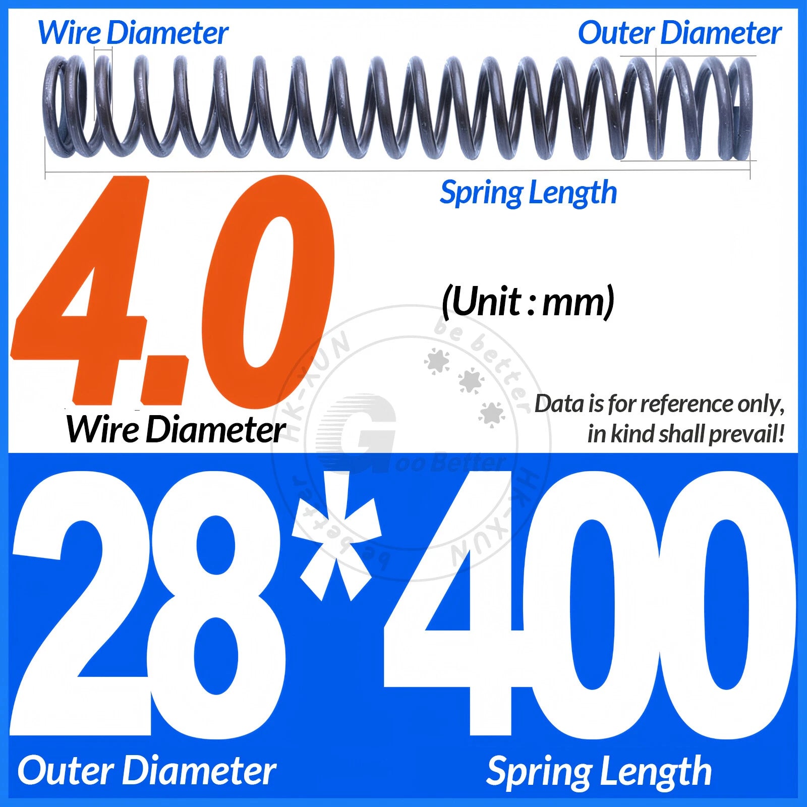 Length 305mm Compression Spring Pressure Springs OD 3-60mm Wire Dia 0.3mm-6.0mm