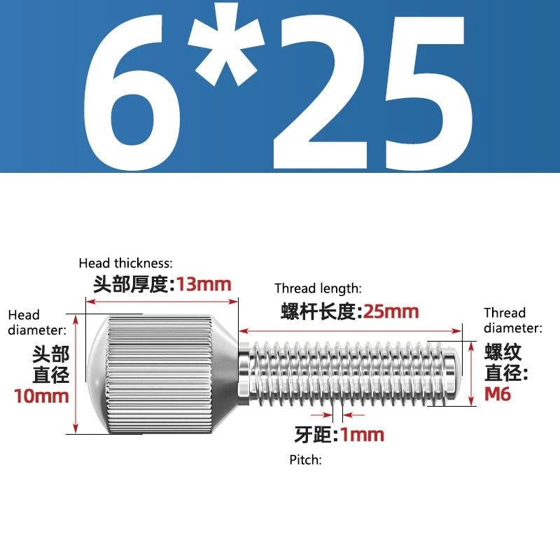 A2 Stainless Steel Knurled Thumb Screws – Small Head, Hand Tighten Fasteners (M2 to M8) - HomeDIYer