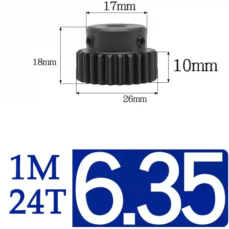 Spur Gears 1 Mod Transmission Gear With Step 45# Steel Pinion Motor Gear 10T~29T